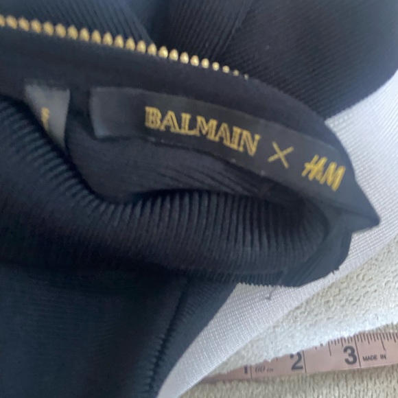 Balmain x H&M Black & White Colorblock Mock Neck Exposed Zipper Top Size 8 - Picture 11 of 11